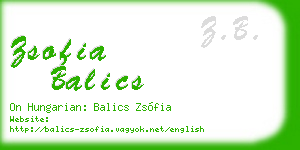 zsofia balics business card