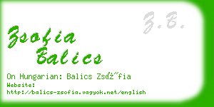 zsofia balics business card